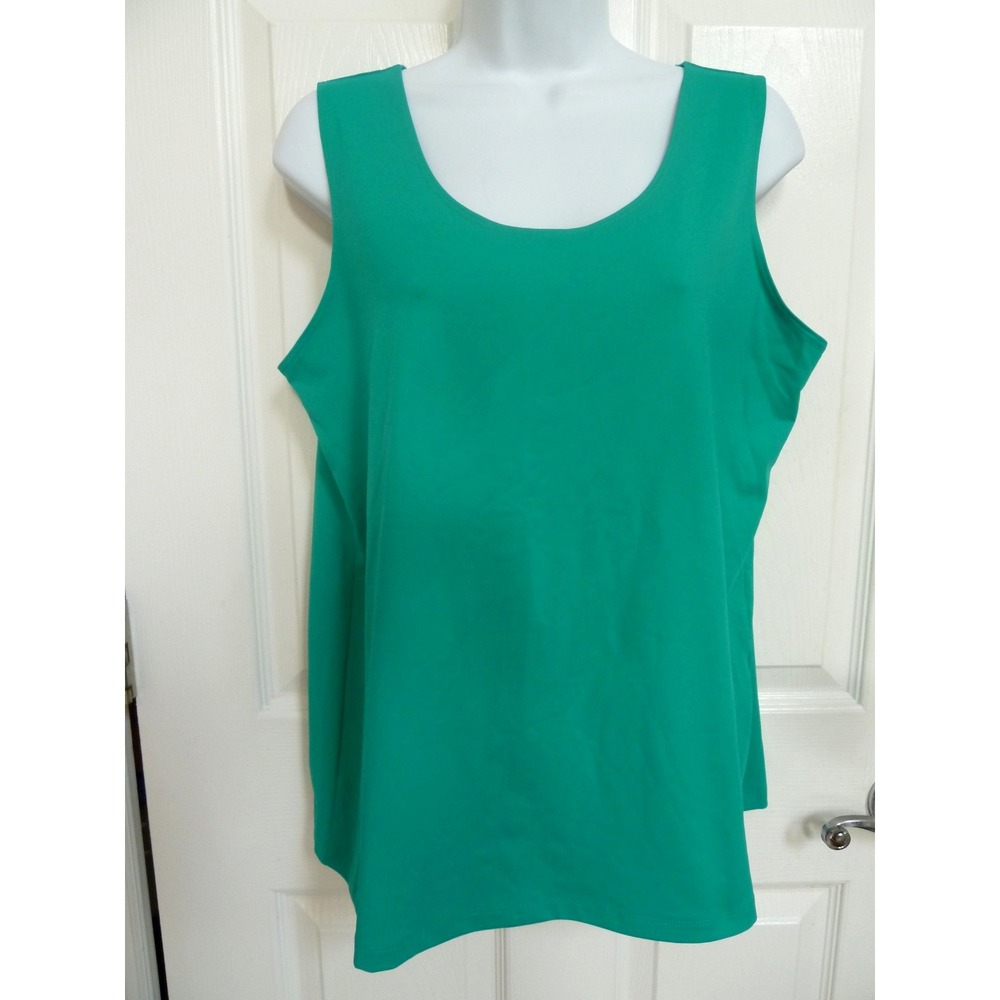 Chico's Size 3 XL Green Nylon Tank Top Career Office Business Professional